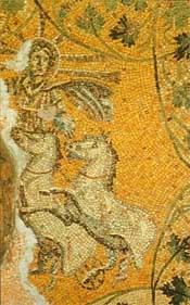 Christ as Helios or Sol Invictus in his solar chariot; 3rd century AD/CE; Mausoleum, St. Peter's, Rome